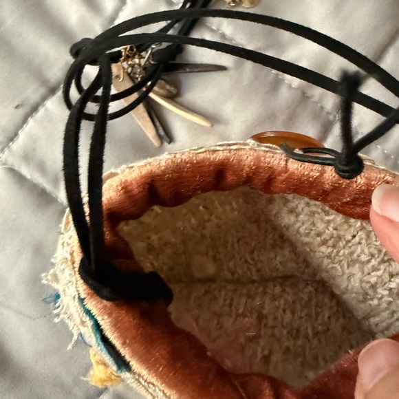 Handmade Bohemian Fabric Art Patchwork Necklace Pouch Bag - Picture 7 of 12